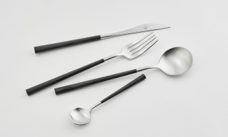 Mito Flatware brushed - black cable 24 pieces