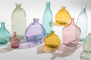 Aqua Vase Bottle Glass L