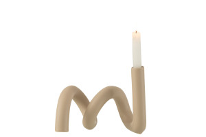 Candle Holder Twist Beige