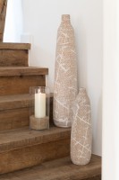 Vase Dune Narrow Beige/White Small (13X13X45Cm)