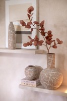Vase Dune Narrow Beige/White Small (13X13X45Cm)