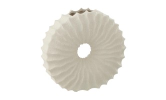 Vase Sand Finish Round White Large (21X10X29,5Cm)