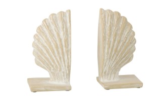 Seashell Bookend White/Natural Set Of 2