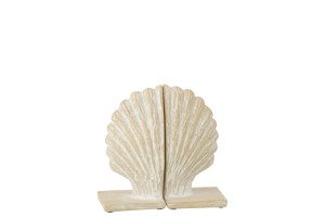 Seashell Bookend White/Natural Set Of 2