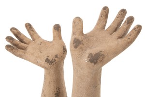 Set Of 2 Hands Antique Outdoor Beige (27X20X50Cm)