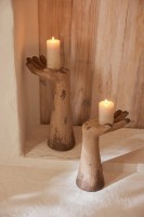 Set Of 2 Hands Antique Outdoor Beige (27X20X50Cm)