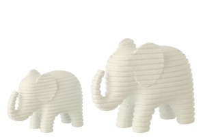 Elephant Striped White Large (22,2X9X16,7Cm)