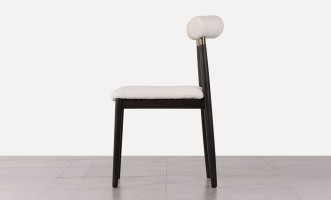 Naomi Dining Chair Dark oak / Ivory boucle