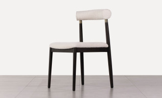 Naomi Dining Chair Dark oak / Ivory boucle