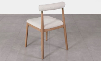 Naomi Dining Chair Light oak / Ivory boucle