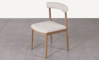 Naomi Dining Chair Light oak / Ivory boucle