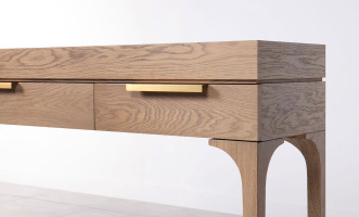 Bridge Console Table with 3 Drawers Cappuccino finish