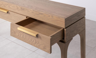 Bridge Console Table with 3 Drawers Cappuccino finish