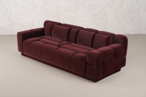 Bubble 3 Seater Sofa (fabric Maroon)