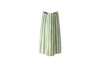 Vase Striped Off-White/Green Small (53,5X42,5X54Cm)