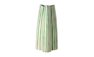 Vase Striped Off-White/Green Large (55,7X42X44,5Cm)