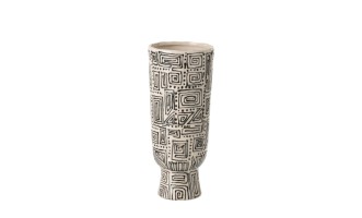 Pattern Vase Off-White/Black S