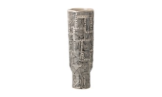 Vase Pattern Off-White/Black Large (16X16X50,2Cm)