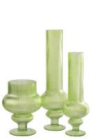 Vase Ada Ribbed Green Large (15,3X15,3X50Cm)