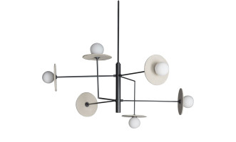 Miro Pendant Lamp Matt Black, Shades: Opal