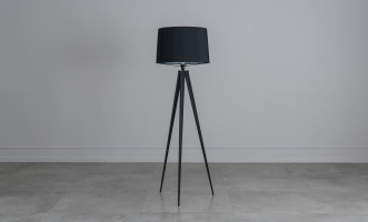 Tripod Floor Lamp with Black Lampshade