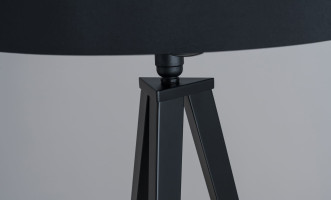 Tripod Floor Lamp with Black Lampshade