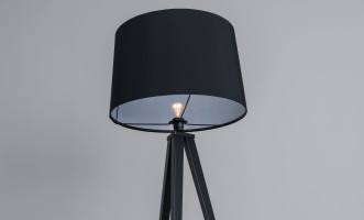 Tripod Floor Lamp with Black Lampshade