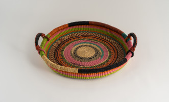 Small Woven Tray Colourful Ghana Multicolor Ver.1