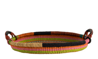 Small Woven Tray Colourful Ghana Multicolor Ver.1
