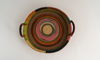 Small Woven Tray Colourful Ghana Multicolor Ver.1