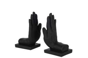 Bookend Hands Black (12x11x21,5cm) Set Of 2