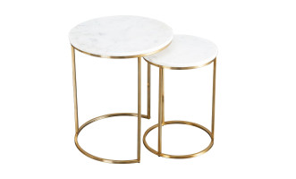 Soho Marble Top Side Tables Set of 2 Pieces