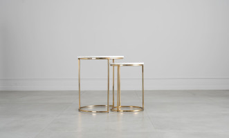 Soho Marble Top Side Tables Set of 2 Pieces