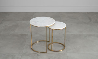 Soho Marble Top Side Tables Set of 2 Pieces