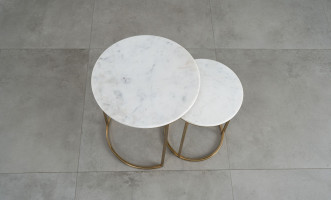 Soho Marble Top Side Tables Set of 2 Pieces