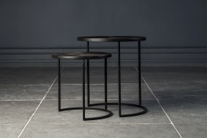 Godfrey Set of 2 Side Tables Dark Copper Finish