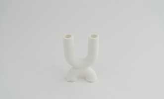 White Organic Candleholder