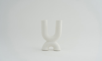 White Organic Candleholder