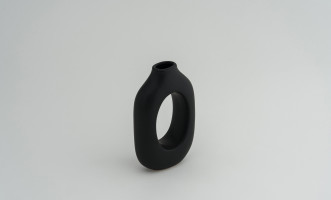 Ring Black Vase H21 cm