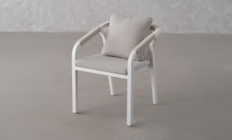 Ancona Dining Chair With Cushion White