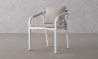 Ancona Dining Chair With Cushion White