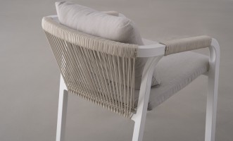Ancona Dining Chair With Cushion White