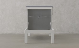 Elba White Sunlounge with Cushion