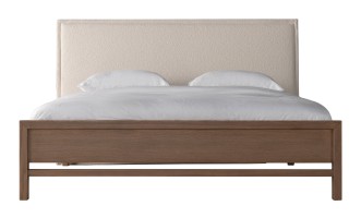 Rene Upholstered Headboard Bed 200x200 cm (Fabric: FIORD PLAIN col.101 (Кат. 3))