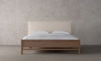 Rene Upholstered Headboard Bed 200x200 cm (Fabric: FIORD PLAIN col.101 (Кат. 3))