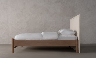 Rene Upholstered Headboard Bed 200x200 cm (Fabric: FIORD PLAIN col.101 (Кат. 3))