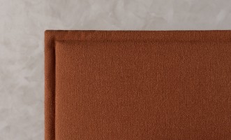 Rene Upholstered Headboard Bed 200x200 cm (Fabric: EASY BOUCLE col.03 RUST; LEGS - ML09 CAPPUCCINO (ash))