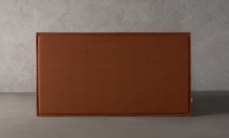 Rene Upholstered Headboard Bed 200x200 cm (Fabric: EASY BOUCLE col.03 RUST; LEGS - ML09 CAPPUCCINO (ash))