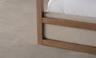 Willow Canopy Bed 180x200 cm (Fabric: FIORD PLAIN col.102; LEGS - ML09 CAPPUCCINO (ash))