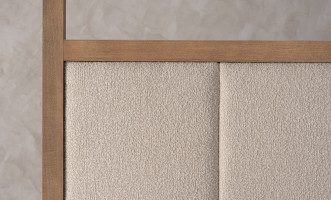Willow Canopy Bed 180x200 cm (Fabric: FIORD PLAIN col.102; LEGS - ML09 CAPPUCCINO (ash))
